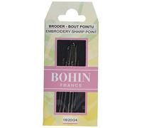 Bohin Fabrics Embroidery/Canvas Needles 18/2/-24, Metal, Silver, 0.1 x 0.1 x 4.5 cm