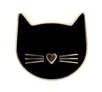 BOHIN France Cat Theme Needle Minder - Shiny Finish, Metal Magnet for Crocheting or Knitting Projects, Black - 1 Piece