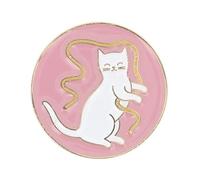 BOHIN France Cat Theme Needle Minder - Shiny Finish, Metal Magnet for Crocheting or Knitting Projects, Pink - 1 Piece