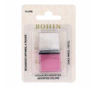 BOHIN France Chalk Wheel Refill - Tool for Marking Pattern Lines, Pleats or Buttonholes on Fabric, Multicolour - 2 Pieces