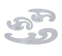 BOHIN France Curved Ruler Set - Durable and Wear-Resistant, Drawing Tool for Sewing and Pattern Making - 3 Pieces, White