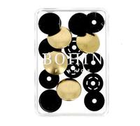 BOHIN France Metallic Finger Snaps - Metal Finish Fabric Snaps for Sewing Projects, Plastic, Gold, 14mm - 4 Pieces
