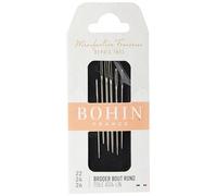 BOHIN France Tapestry Needles Assortment Set - Nickel-Plated, Blunt Point Needles for Embroidering and Sewing Projects, Steel, No.22-24-26 - 6 Needles, Silver