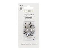 Bohin Glasshead pins 30x0.60mm black-white - 1x80pcs