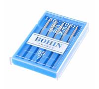 BOHIN Silk Machine Needles, Size 55-7, 5 Pack, Silver Steel, Fine Fabric