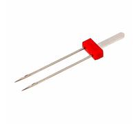 BOHIN Twin Machine Needles 80/3.0, 2 Pack, Silver, for Stitching & Hemming