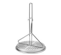 BOHK Perforated Aluminum Turkey Chicken Poultry Deep Frying Rack with Chrome Finish Wire Handle Lifter Hook Vertical Roaster Holder Base for Deep Fry Pot Grill BBQ