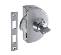 Bohle Clamp-On Lock With Hook Bolt, Strike Plate, Brushed Stainless Steel