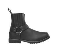 Bohmberg NOMAD Men's Motorcycle Boots Black Genuine Leather Biker Boots with Straps and Metal Rings Robust Harness Boots for Motorcycle and Leisure, black, 12 UK