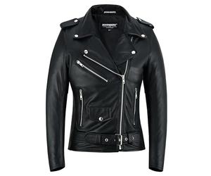 Bohmberg Premium Calypso Women's Leather Jacket Biker Jacket Transition Jacket Women's Jackets Made of Soft Goat Nappa Leather, black, M