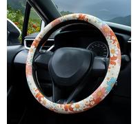Boho 7 Color Flowers Steering Wheel Cover Auto Steering Wheel Protector, Anti-Slip, Breathable, Absorbing Sweat, Universal Car Accessories 14.5-15 inch,Fit for Most Car, Trucks, SUV