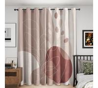 Boho Abstract Curtains for Bedroom 52 x 84, Mid Century Curtains Blackout Living Room Home Decor, Printed Window Eyelet Drapes 84 Inch Drop 2 Panels - Yz292