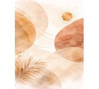 Boho Aesthetic Notebook (8.5 x 11): Neutral Abstract Lined Journal | Minimalist Sun and Earth Tone Design for Writing, Notes and Journaling | 110 Pages