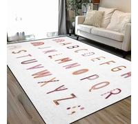 Boho alphabet letter set white Bohemian rainbows for Area Rugs Living Room Large 160x230 cm Washable Vintage Soft Rug Modern Non Slip Floor Carpet Mat for Bedroom Kitchen Dining Room