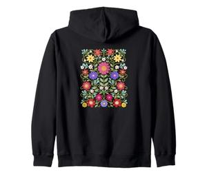 Boho Architectural Floral Zip Hoodie
