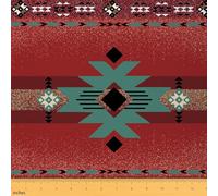 Boho Aztec Exotic Fabric by The Yard,Ethnic Style Geometry Upholstery Fabric,Ombre Sequin Print Decorative Furnishing Fabrics,Dark Red Crafts & Sewing Supplies DIY Fabrics,1 Yard,36" Lx59 W