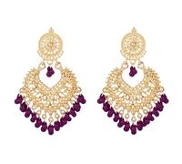 Boho Ball Tassel Statement Dangle Earrings for Women Girls Vintage Flower Heart Shaped Beaded Chandelier Drop Dangling Earring Indian Bollywood Jewelry Gifts for Jhumka Festival Holiday Christmas, L
