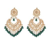 Boho Ball Tassel Statement Dangle Earrings for Women Girls Vintage Flower Heart Shaped Beaded Chandelier Drop Dangling Earring Indian Bollywood Jewelry Gifts for Jhumka Festival Holiday Christmas, L