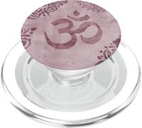 Boho Batik Positive Zen Energy Ethnic Pink Hindu Om Symbol PopSockets PopGrip for MagSafe