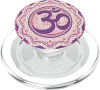Boho Batik Positive Zen Energy Ethnic Pink Hindu Om Symbol PopSockets PopGrip for MagSafe