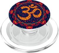 Boho Batik Positive Zen Energy Ethnic Red Hindu Om Symbol PopSockets PopGrip for MagSafe