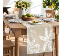 Boho Beach Palm Tree Table Runner 120 Inches Long, Summer Tropical Leaves Washable Table Runners Heat-Insulation Kitchen Dining Table Decorations for Home Party Decor 13x120in