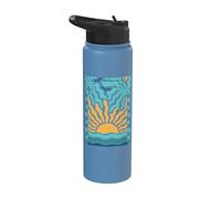 Boho Beach Sunset Summer Tropical Ocean Graphic Stainless Steel Insulated Water Bottle