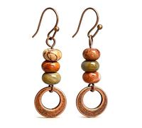 Boho Beaded Earrings for Women Native African Bohemian Rustic Dangle Earrings Statement Jewelry Daily Party Outfits Accessories, L, Stone, No Gemstone