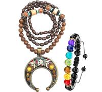 Boho Beaded necklaces for women Long Pendant Beads wood Necklaces for women beads Necklace wooden By DREMINOVA, Wood, beads,