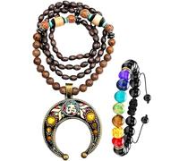Boho Beaded necklaces for women Long Pendant Beads wood Necklaces for women beads Necklace wooden By DREMINOVA, Wood, beads,
