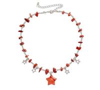 Boho Beaded Stars Choker Necklace Cute Kawaii Colorful Beads for Women,Irregular Raw Stones Necklace Chain Link Necklace Trendy Beachy Fashion Astronomy Galaxy Accessories, M, Stone, No Gemstone