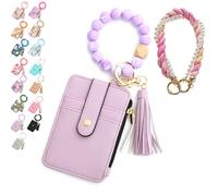 Boho Beaded Wallet Keychain for Women, Wristlet Purse with Card Slots & Adjustable Strap - Hands-Free Organizer for Cash, Keys, Cards - Boho Chic Gift for Her, Moms, Travelerss (12#)