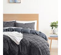 Boho Bedding Queen - Textured 3 Piece Tufted Duvet Cover Set, Zipper Closure, Queen Size Duvet Cover 90x90 Inches and 2 Pillow Shams