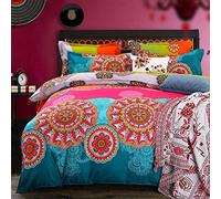 Boho Bedroom Super King Southwestern Indian Bedding Set Print Decoration Bohemian Novelty Comforter Cover with 2 Pillowcases Soft Microfiber Exotic Style Quilt Cover Zipper 3 Pcs
