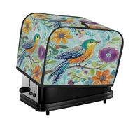 Boho Bird Floral Toaster Cover 2 Slice Dust Cover for Bread Machine,Small Kitchen Appliance