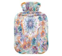 Boho Bloom Bright Mystery hot Water Bottle with Soft Cover, 2L Water Bag for Menstrual Cramps, Menstrual Cramps
