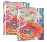 Boho Bloom Psychedelic 1 and 1/2 Inch School Supplies Binder Round Ringing with Interior Pockets 1/2 Pack Office Supplies 200 Sheets