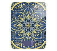 Boho Blue and Yellow Mandala Waterproof Portable Food Scale Digital 11lb/0.18oz, 5kg/5g Scale in Grams with 4 Unit for Espresso Roasting Cooking (Batteries not Included)
