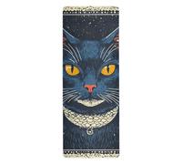 Boho Blue Cats Illustration non slip yoga mat for pilates printed, non slip, hot yoga mat towel with bag tapete para ejercicio 71x26 inches