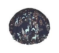 Boho Bohemian Deer Shower Caps For Women,Waterproof Reusable Shower Hair Caps Bath Caps Turban Shower Cap For Girls