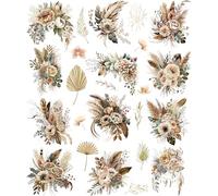 Boho Bouquet Rice Paper, 11.5 x 14.5 inch (2 Sheets) - for Furniture Poster Craft Decoupage by CRAFT KREATIVELY