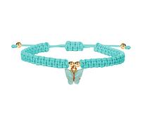 Boho Braided Rope Beach String Anklets Friendship Foot Jewelry Butterfly Ankle Bracelets Butterfly Pendant Woven Bracelet Valentines Day Costume Jewelry (Blue, One Size)