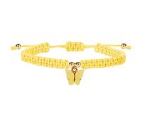 Boho Braided Rope Beach String Anklets Friendship Foot Jewelry Butterfly Ankle Bracelets Butterfly Pendant Woven Bracelet Valentines Day Costume Jewelry (Yellow, One Size)
