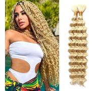 Boho Braids Human Hair Extensions 100g 2 Bundles No Weft Braiding(613#,16 Inch(50g/Bundle x2))