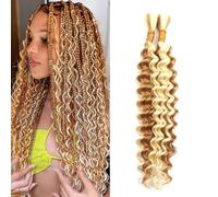 Boho Braids Human Hair Extensions 100g 2 Bundles No Weft Braiding(P27/613#,14 Inch(50g/Bundle x2))