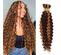 Boho Braids Human Hair Extensions 100g 2 Bundles No Weft Braiding(P4/27#,16 Inch(50g/Bundle x2))
