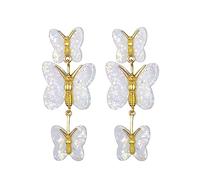 Boho Butterfly Acrylic Dangle Earrings Resin Animal Insect Butterfly Wings Drop Earrings Fashion Jewelry for Women Gifts, Acrylic, alloy