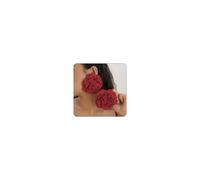 Boho Camellia Earrings for Women,Vintage Exaggeration Rose Earring Statement Fluffy Fabric Flowers Stud Earrings Romance Wedding Party Jewelry, Large, Alloy Steel, No Gemstone