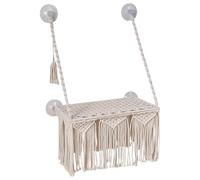 Boho Cat Cot - Covered Cat Bed for Cats Safety Seat Covered with Knitted Toy Ball, Washable Net Between | Persian Fish for Interiors with Cup