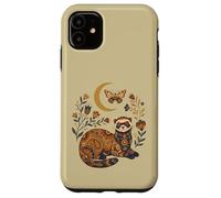 Boho Celestial Ferret Moon Floral Case for iPhone 11